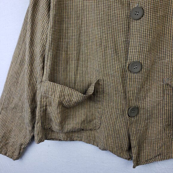 FLAX Jeanne Engelhart Jacket Shirt Top Linen Boxy Oversized Fit size S Lagenlook - Picture 4 of 9